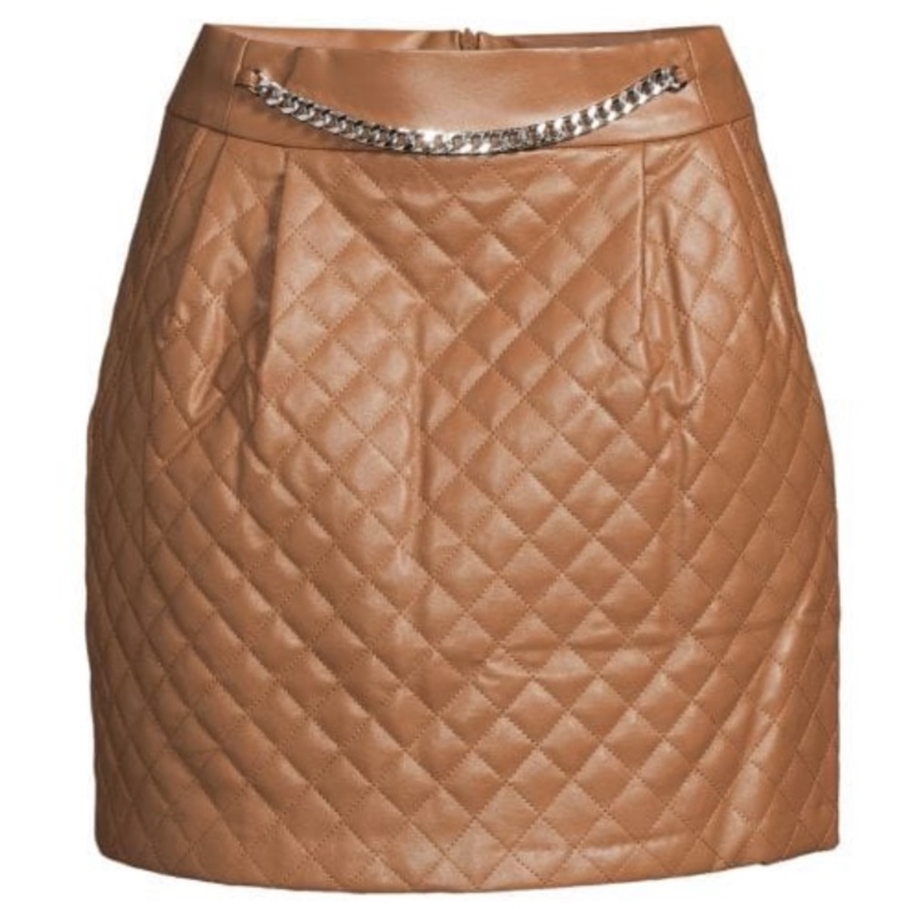 NWT Amanda Uprichard Women's Callum Quilted Faux Leather Mini Skirt XS